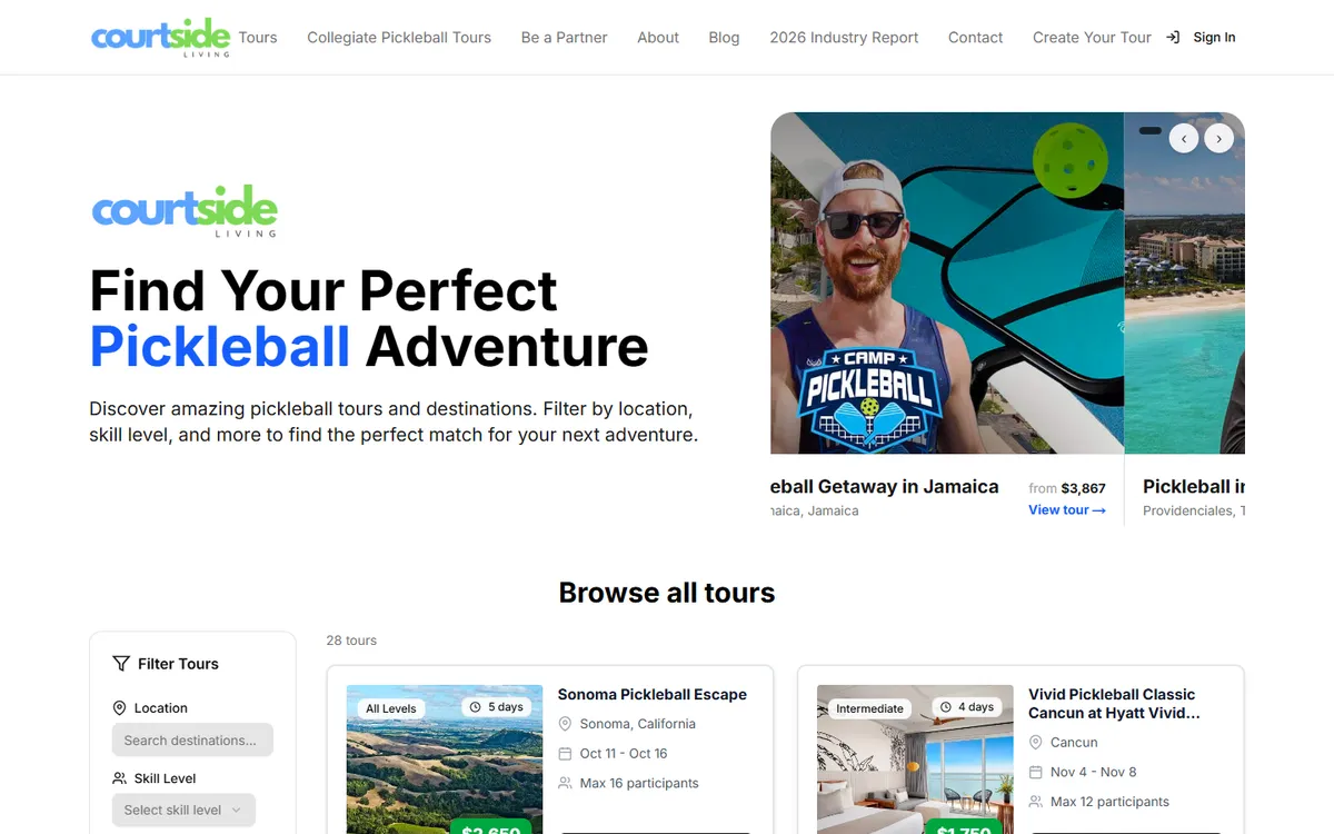 Courtside Living website